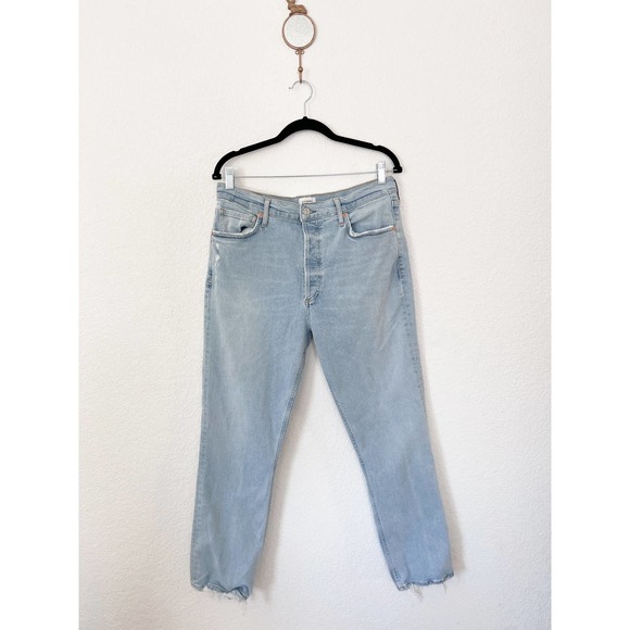 Citizens of Humanity Jolene Ace Button Fly High Rise Jeans Distressed Hem - Picture 2 of 6